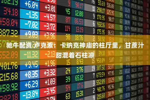 驰牛配资 卢克索：卡纳克神庙的柱厅里，甘蔗汁甜混着石柱凉