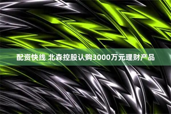 配资快线 北森控股认购3000万元理财产品